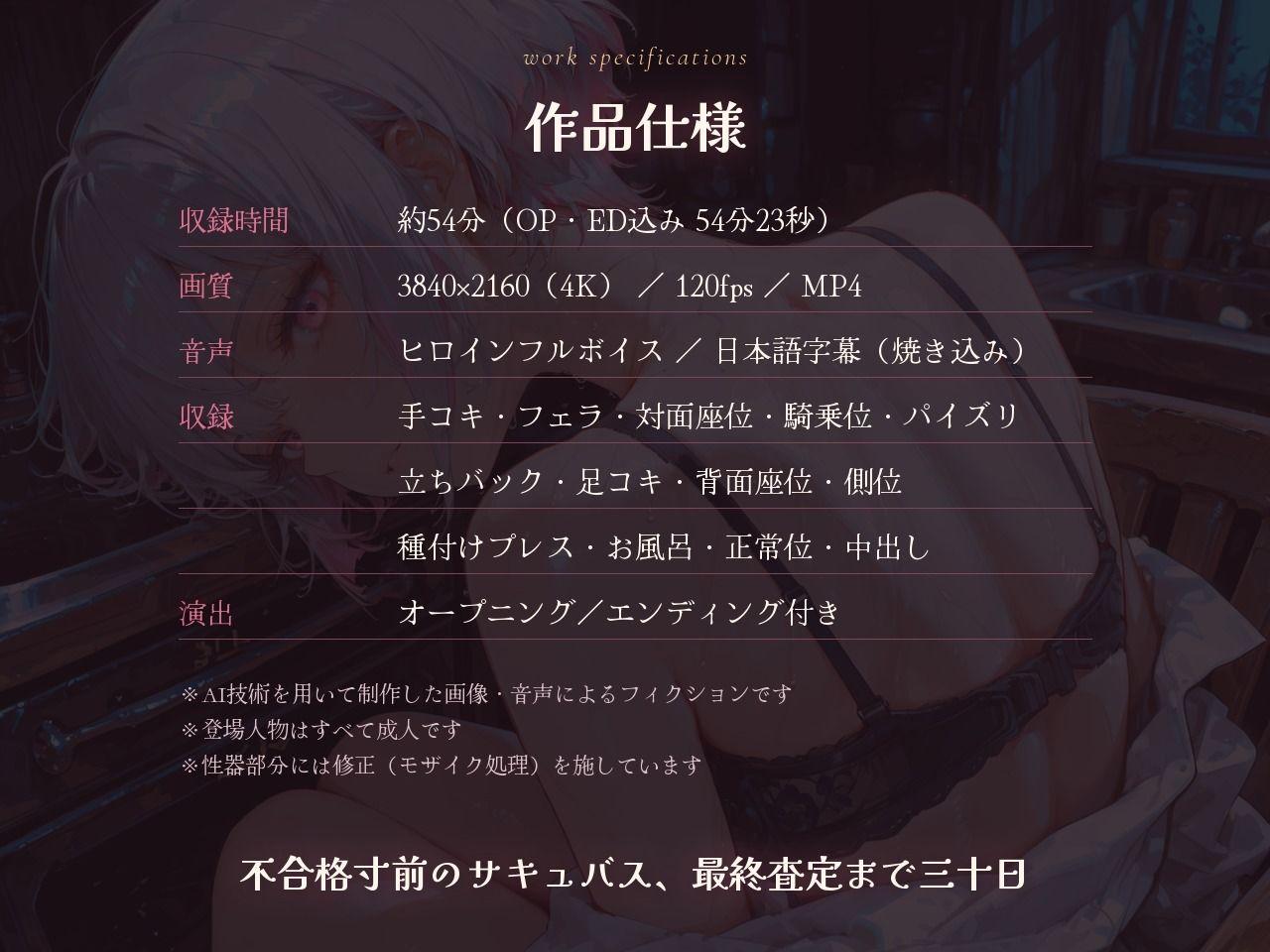 【大ボリューム54分】研修台さん、今夜も搾らせてください（はーと） 〜生意気サキュバスの寸止め搾精30日〜 画像5