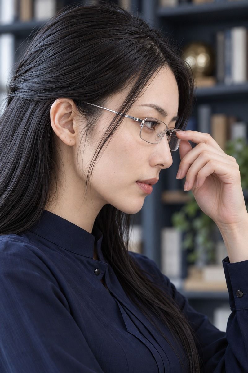 眼鏡の彼女｜まなざしと、ふとした仕草 サンプル2