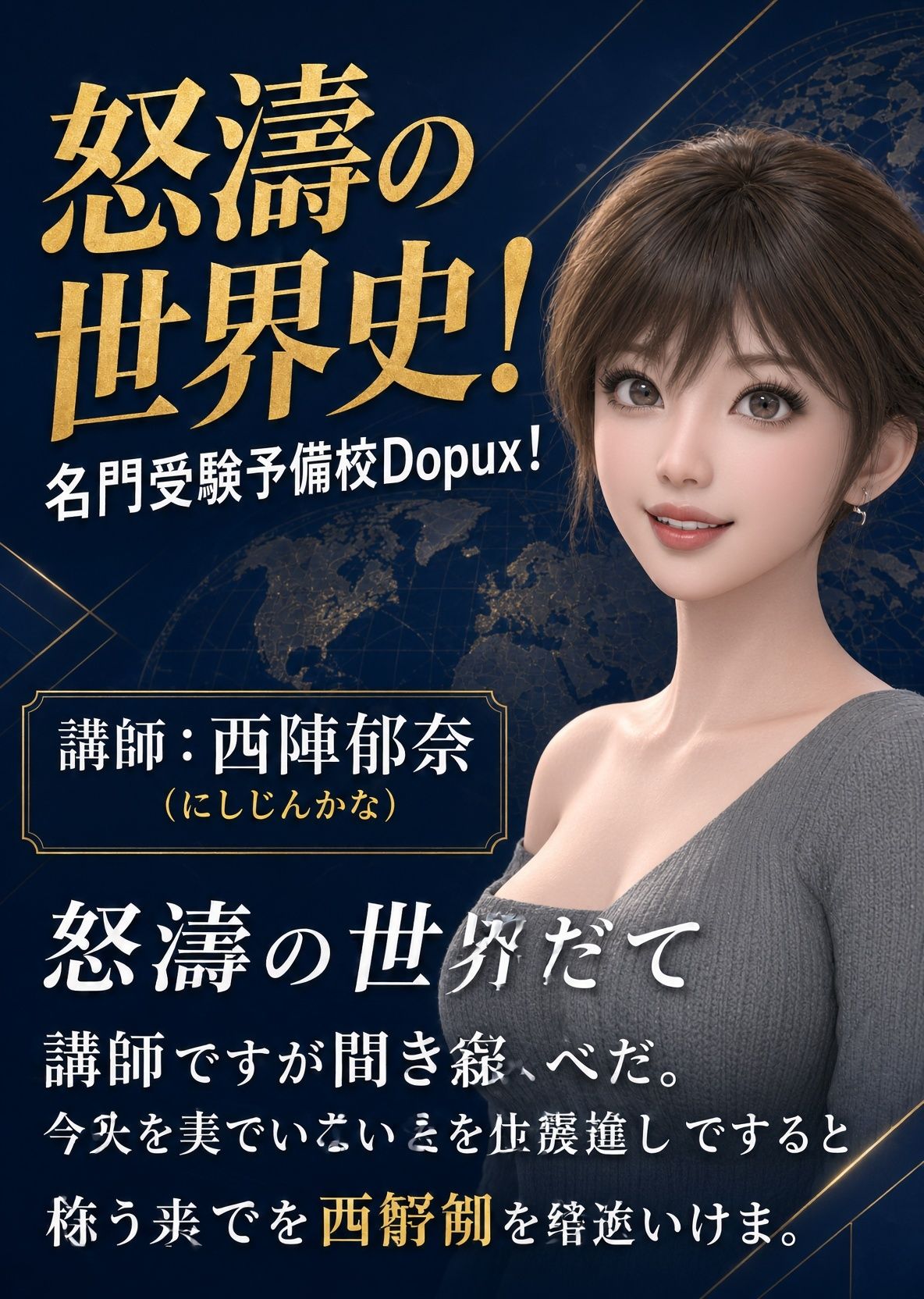 パンチラガチャ★西陣郁奈（にしじんかな）強豪予備校『DOPUX（ドピュックス）』で大学受験生向け講座（世界史）を教える名物講師！（Vol.011:ヴァイキングは本当にアメリカへ到達していたのか？） サンプル画像1