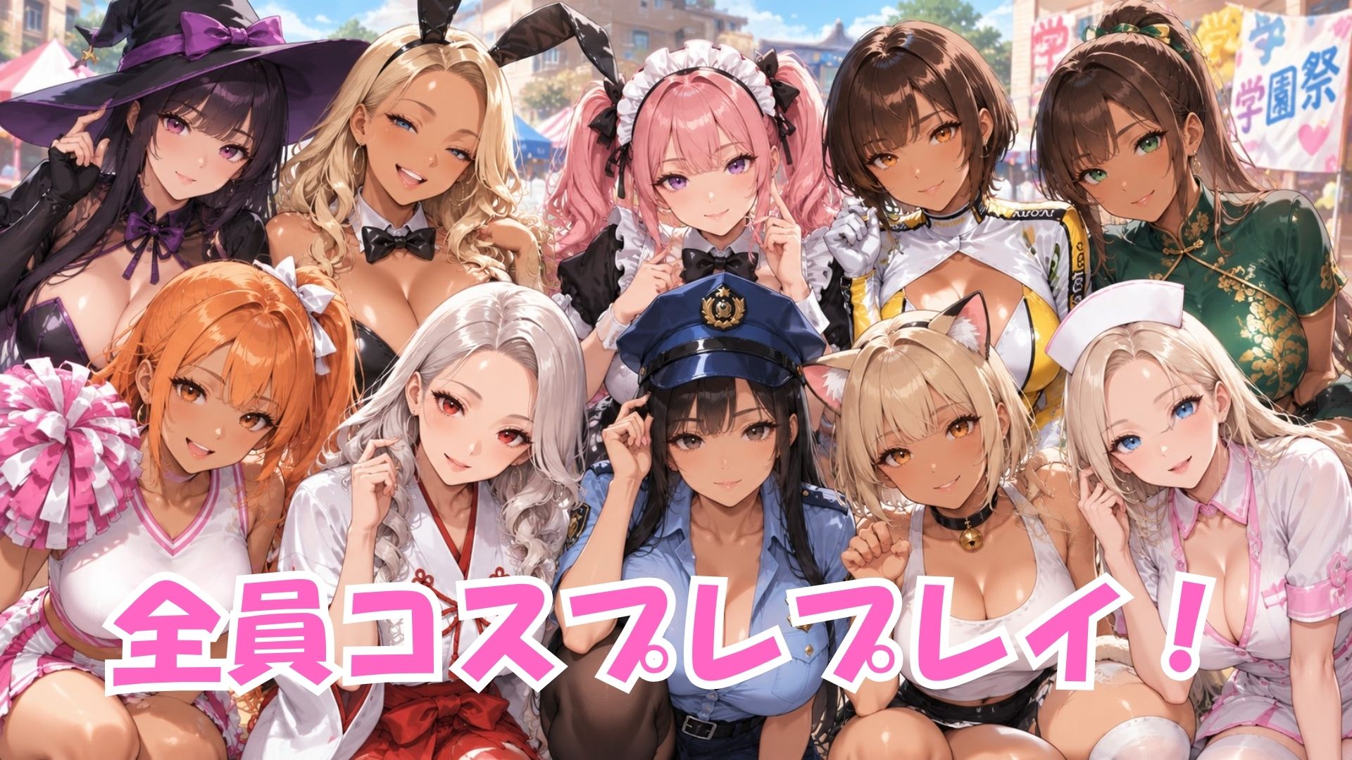 【4K高画質】学園祭で選抜されたギャル10人を全員別コスプレで堪能！濃厚中出しセックス10連発！ 画像2