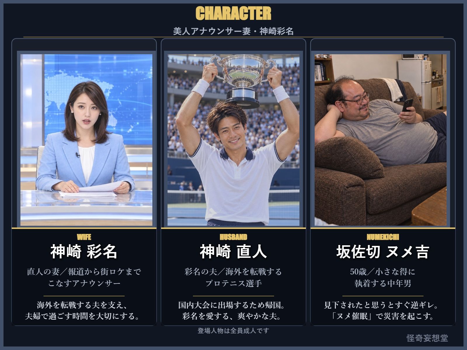 美人アナウンサー妻・神崎彩名〜夫の試合が終わるまでに、逆ギレ催●男の「専用肉オナホ」にされた女子アナ妻〜 | 同人データベース