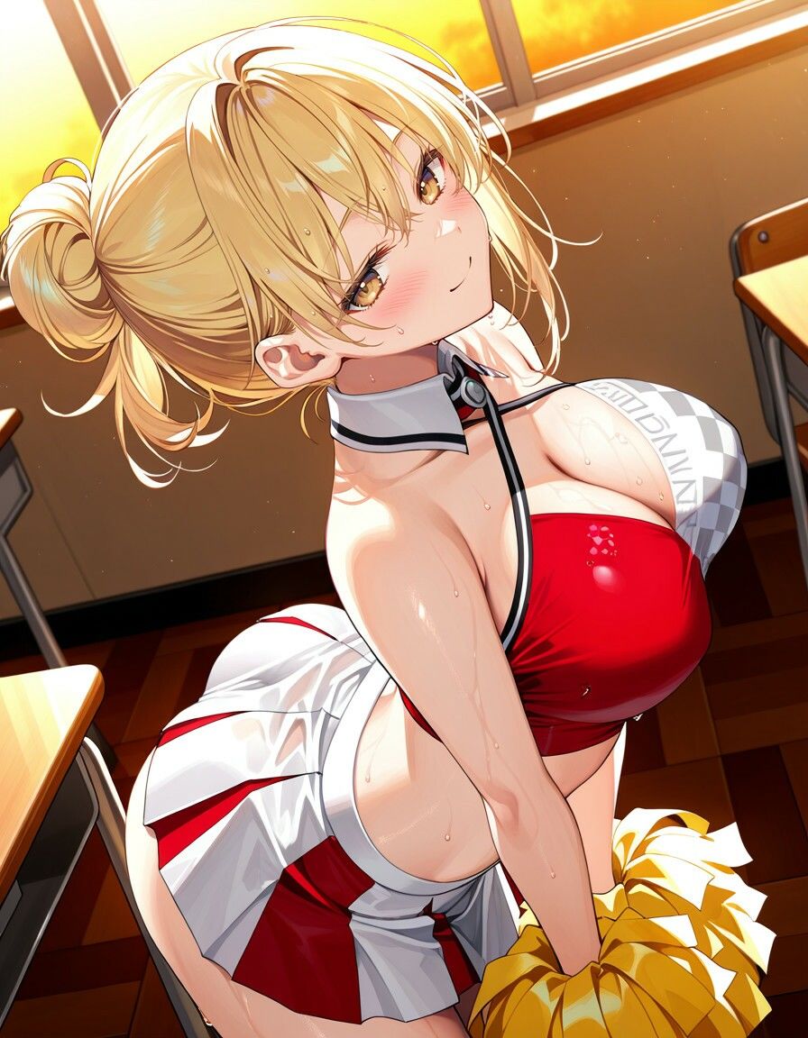 金髪チアギャルの密着応援えっち 画像1