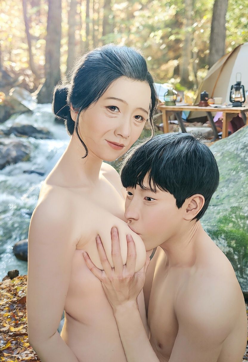 熟れた彼女と、森の奥でふたり。 ― 人妻熟女×年下男・山奥キャンプCG集 ― 画像4