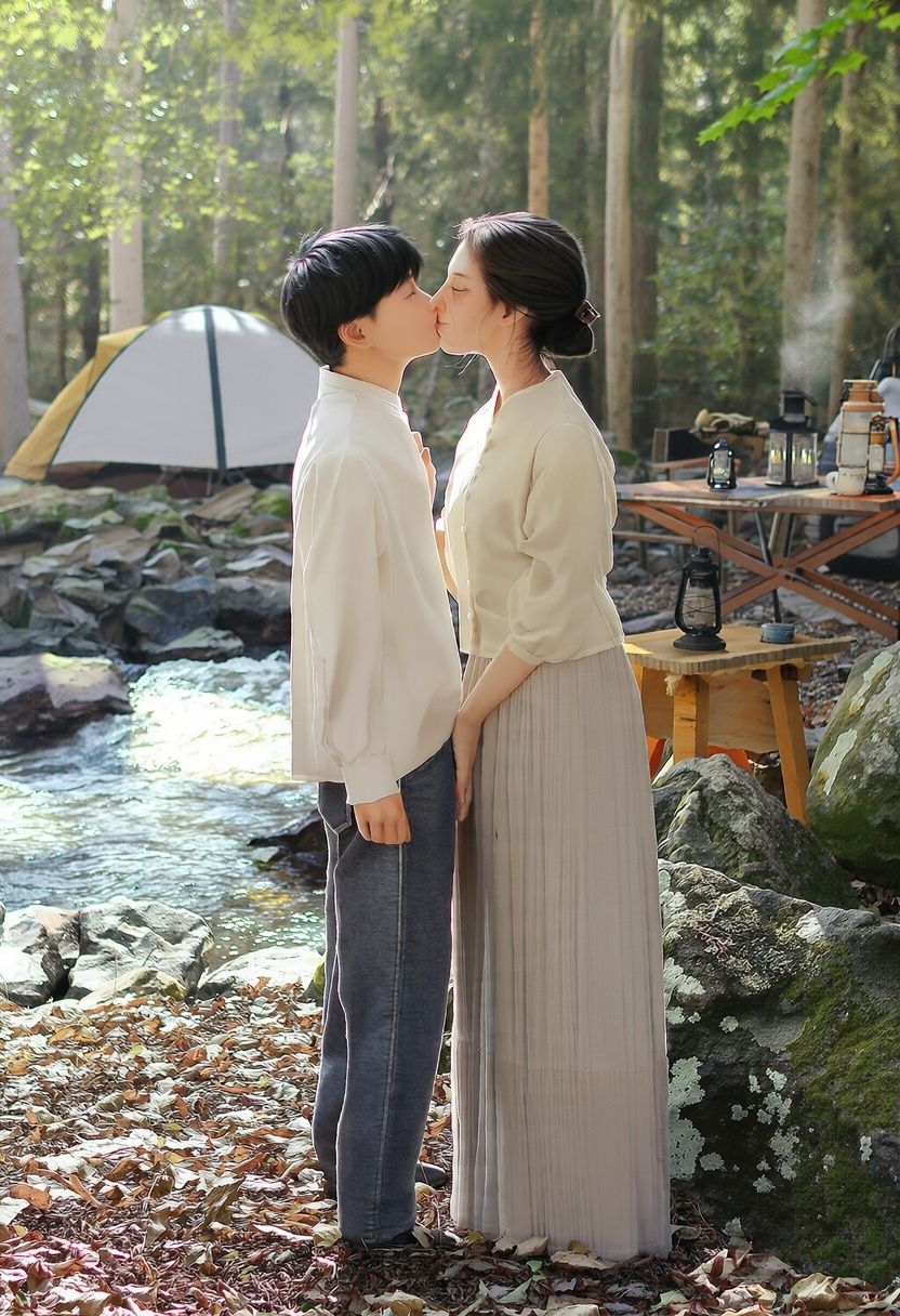 熟れた彼女と、森の奥でふたり。 ― 人妻熟女×年下男・山奥キャンプCG集 ― 画像7