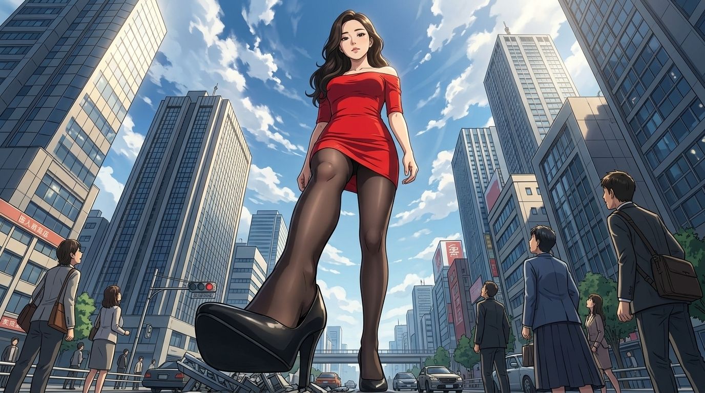【AIイラスト集II】都市潜伏！巨大OLスーツ特撮ヒロイン - 厳選CGコレクション（12枚/2K高画質）【特典アニメーション動画13本】 サンプル画像 1