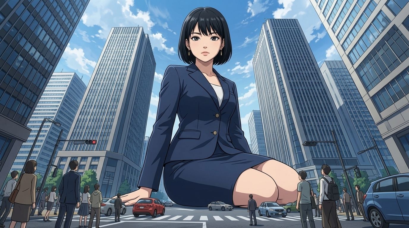 【AIイラスト集III】都市潜伏！巨大OLスーツ特撮ヒロイン - 厳選CGコレクション（12枚/2K高画質）【特典アニメーション動画13本】 サンプル3