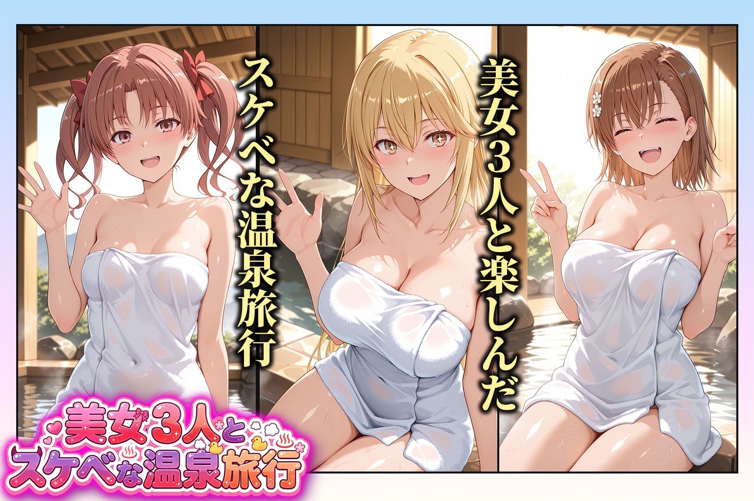 美女3人とスケベな温泉旅行〜御坂美琴・食蜂操祈・白井黒子 サンプル画像 1