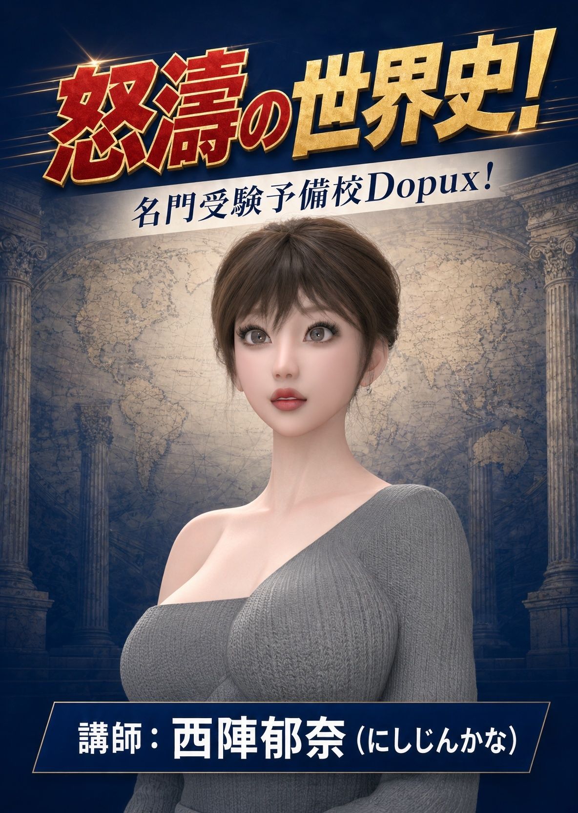 パンチラガチャ★西陣郁奈(にしじんかな)強豪予備校『DOPUX(ドピュックス)』で大学受験生向け講座(世界史)を教える名物講師!(Vol.013:1492年、コロンブスは実際にはどこへ到着したのか?) 画像1