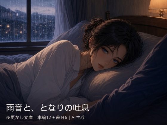 AI生成・差分付き 雨音と、となりの吐息の表紙