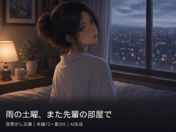 AI生成・差分付き 雨の土曜、また先輩の部屋で