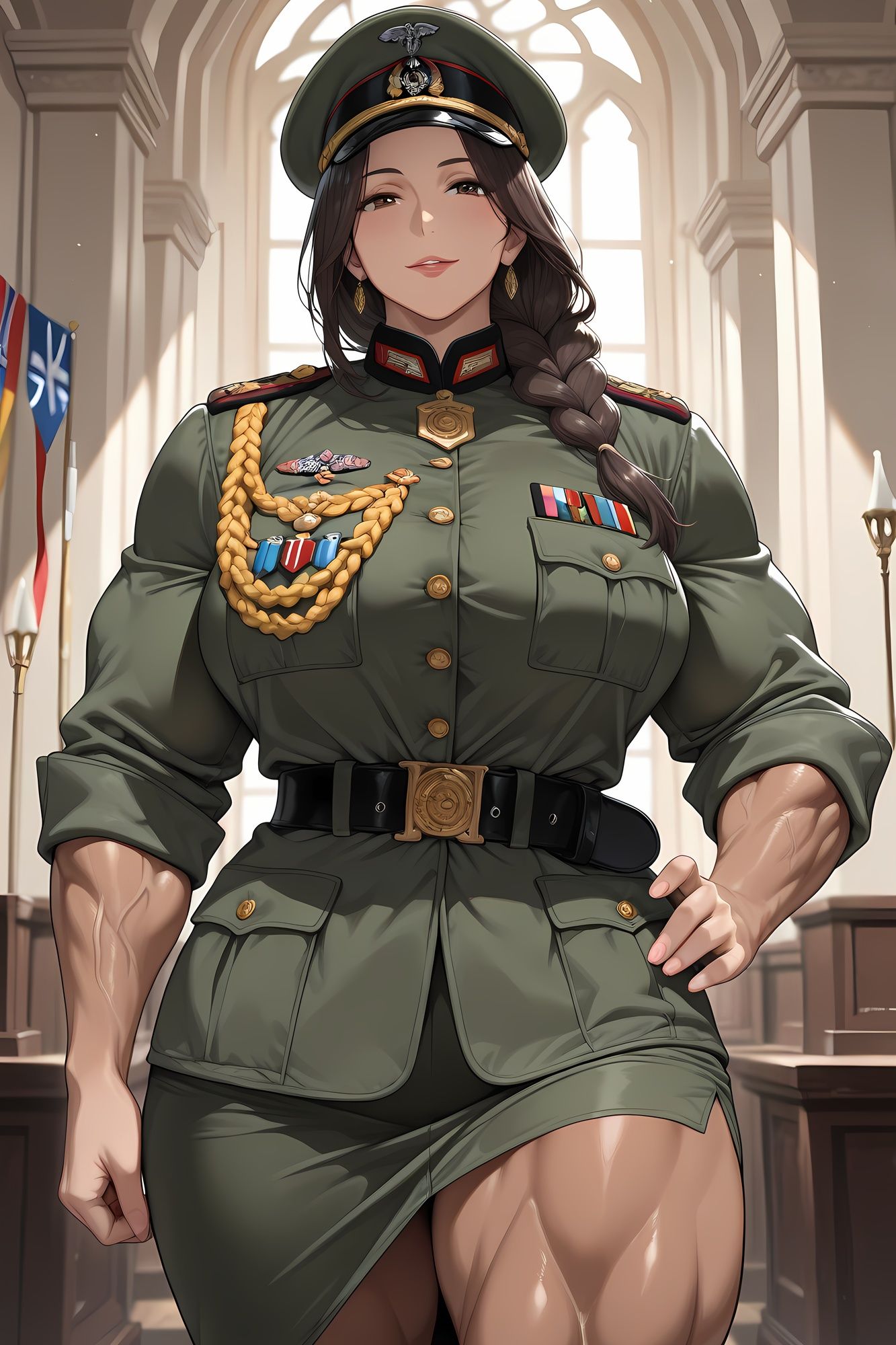 癖学研究所 File.002 爆乳筋肉女軍人(イラスト・CG集・筋肉) サンプル画像1
