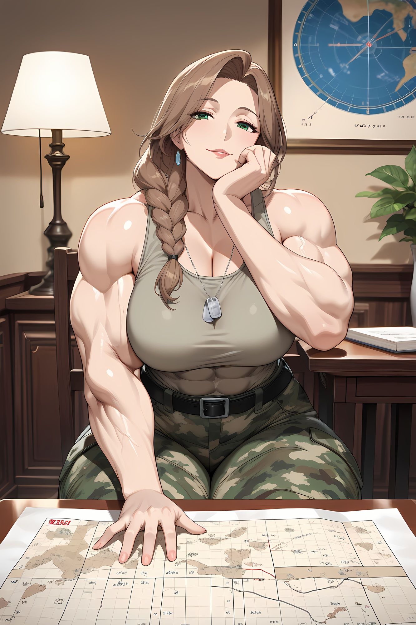 癖学研究所 File.002 爆乳筋肉女軍人(イラスト・CG集・筋肉) サンプル画像2
