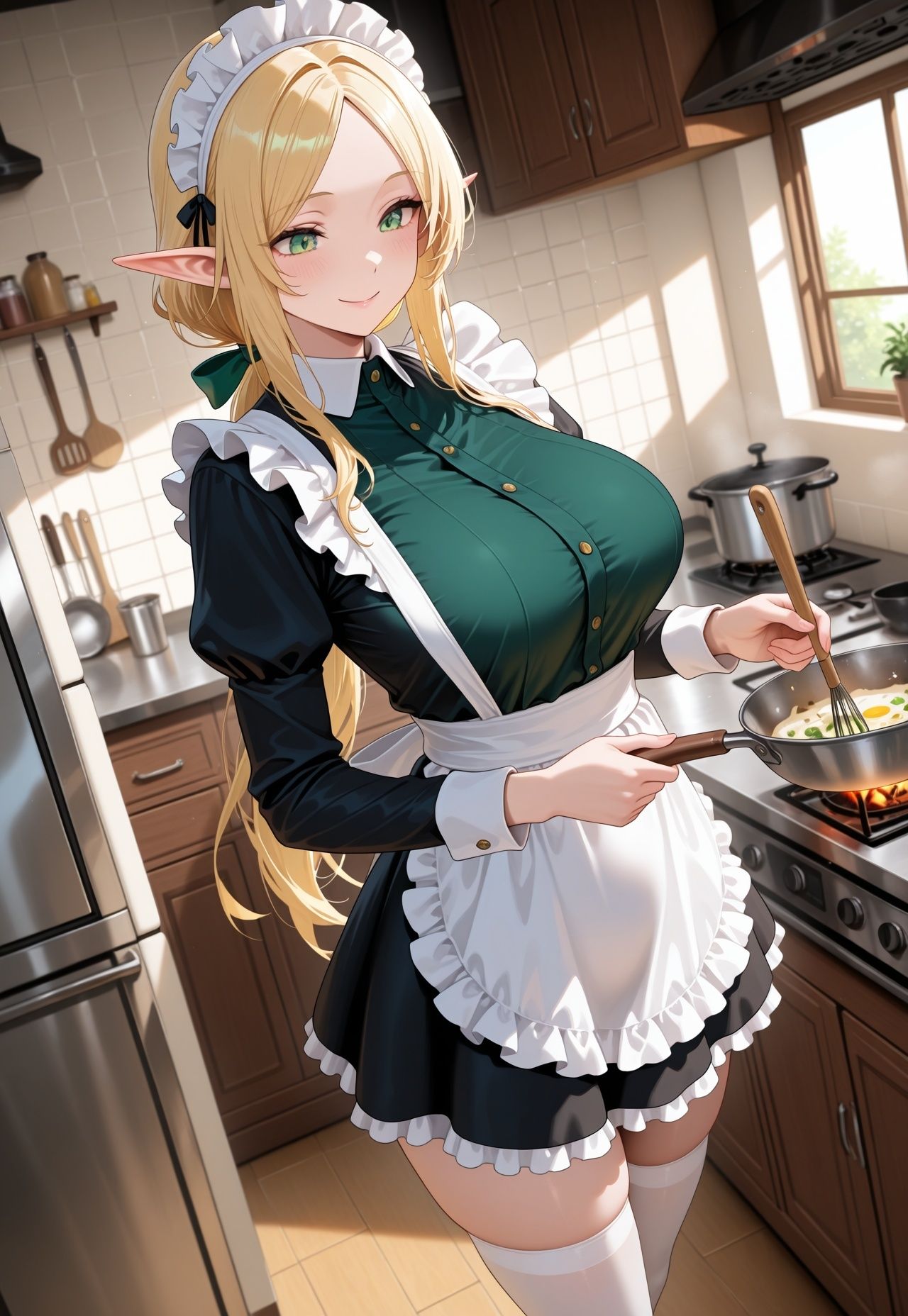 ふたなりメイドエルフの里帰り サンプル画像 1