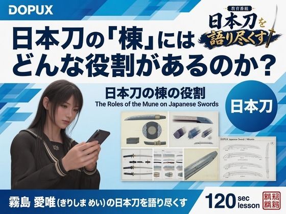 パンチラガチャ★霧島 愛唯（きりしま めい）『日本刀を語り尽くす』第1章-まず「日本刀とは何か」を知る（021-日本刀の「棟」にはどんな役割があるのか？）【Ozone_Layer】