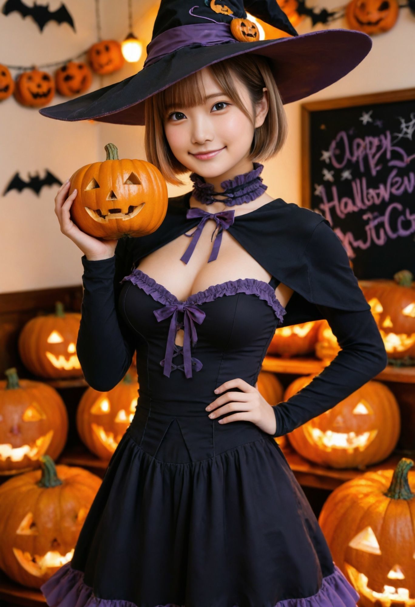 【グラビア第2弾】白花可憐 ハロウィンコスプレ Vol.1 〜表からこぼれ出たお部屋コスプレハプニング〜【AI写真集】 画像1