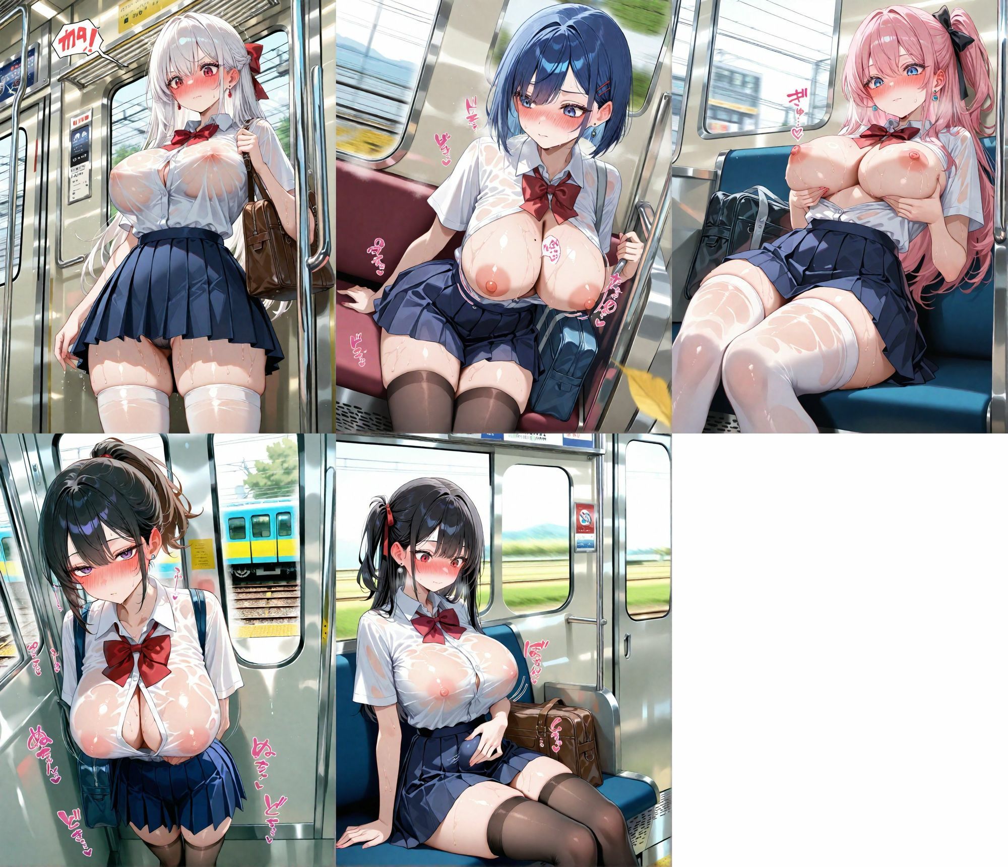 ノーパン美女と密着通勤!?ドキドキが止まらない満員電車!豪華CG350枚 画像1