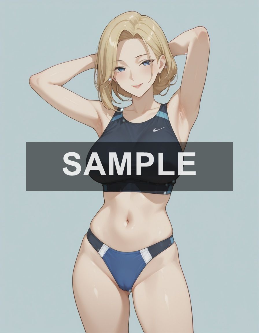 【金髪・赤髪】 スポーツウェア・ポーズ巨乳女性CG集 【全177枚】 サンプル画像 1