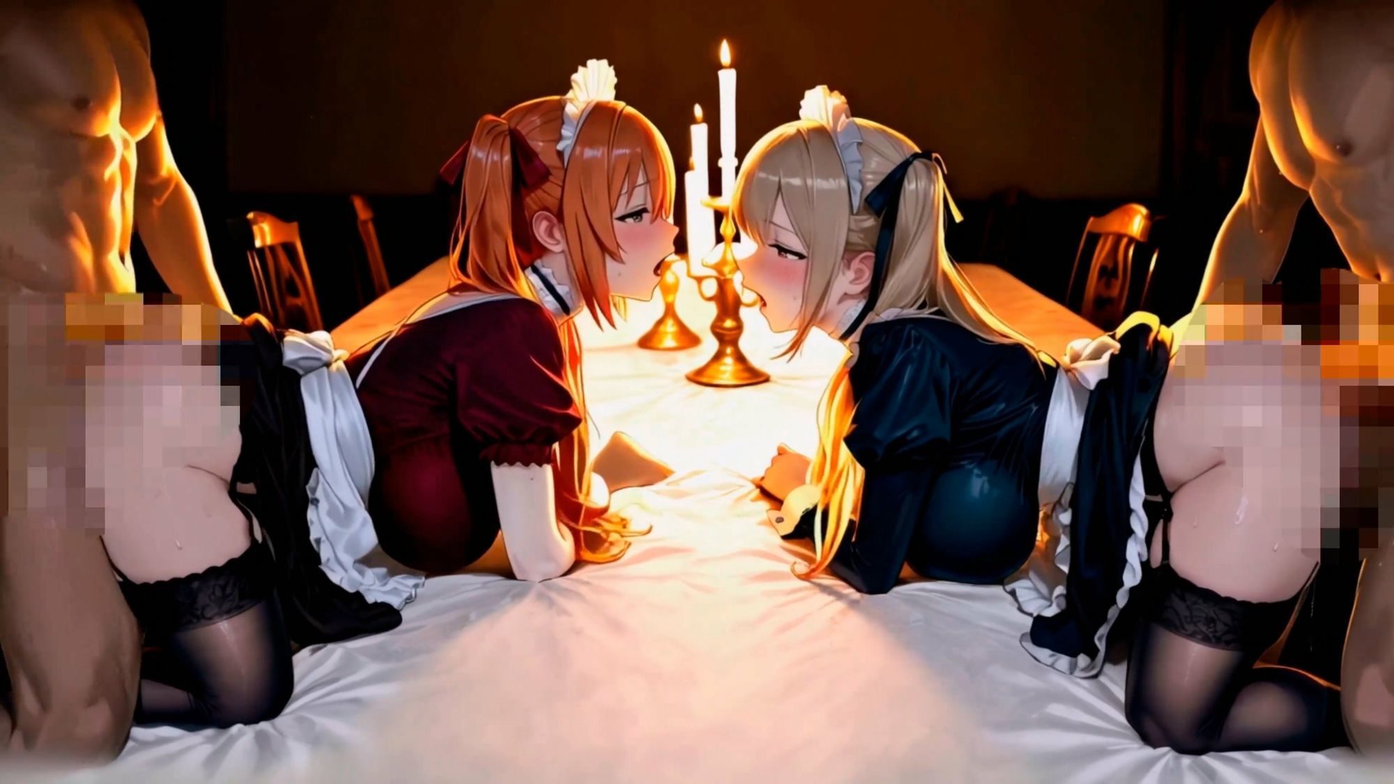 【4K神画質アニメ】性処理メイドと汗だく中出し大乱交！精液逆流236連発！ サンプル10