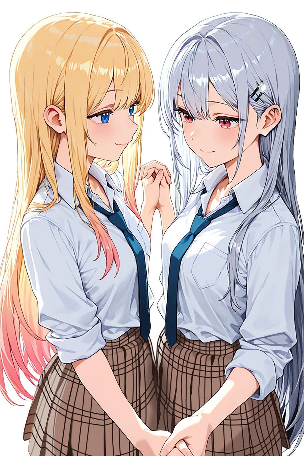 金髪・銀髪百合カップルは、イチャイチャしたい