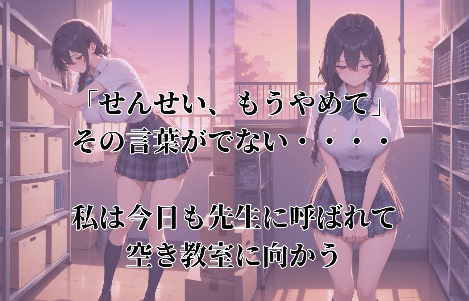 【セリフ付】きもおじ教師の性指導〜放課後の呼び出し、メス堕ち優等生の女子校生〜 画像2