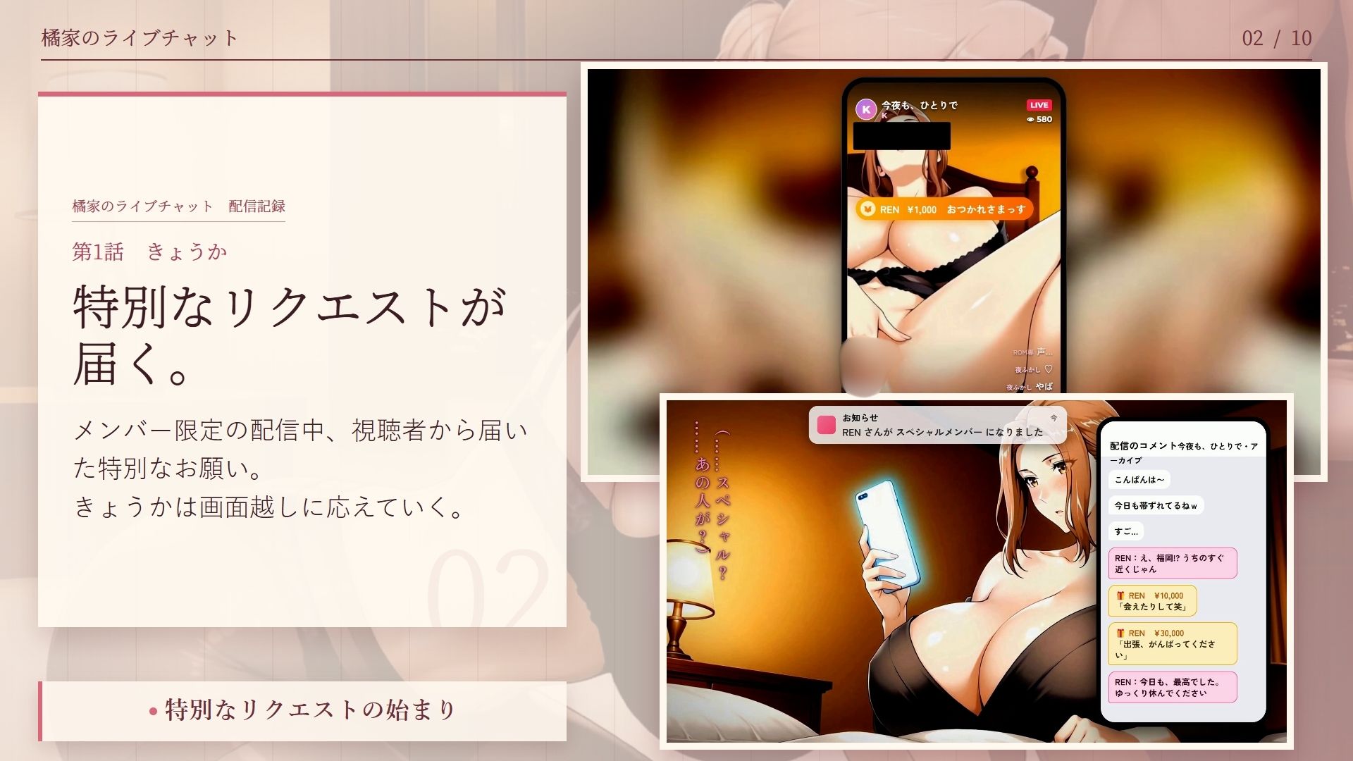 【4K60FPS】橘家のライブチャット 〜配信が招いた秘密の関係〜 画像2