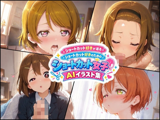 ショートカット好きが送る、ショートカット好きのための、ショートカット女子AIイラスト集の表紙