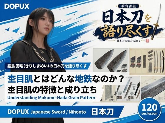 パンチラガチャ★霧島 愛唯（きりしま めい）『日本刀を語り尽くす』第1章-まず「日本刀とは何か」を知る（028-杢目肌とはどんな地鉄なのか？）