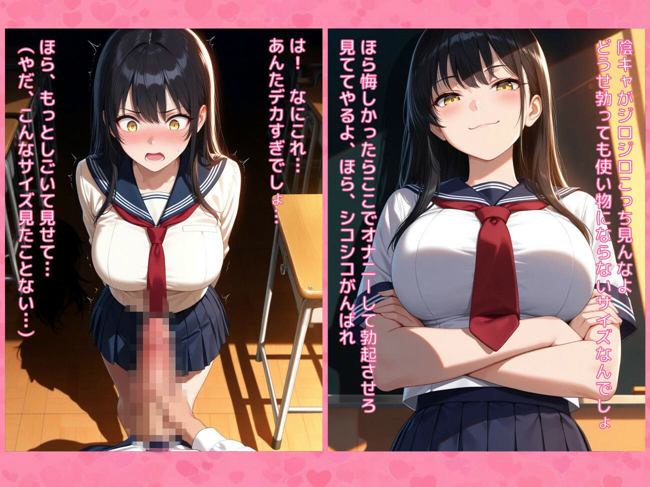 クラスの女子に巨根がバレて立場逆転わからせ中出しセックス 画像1