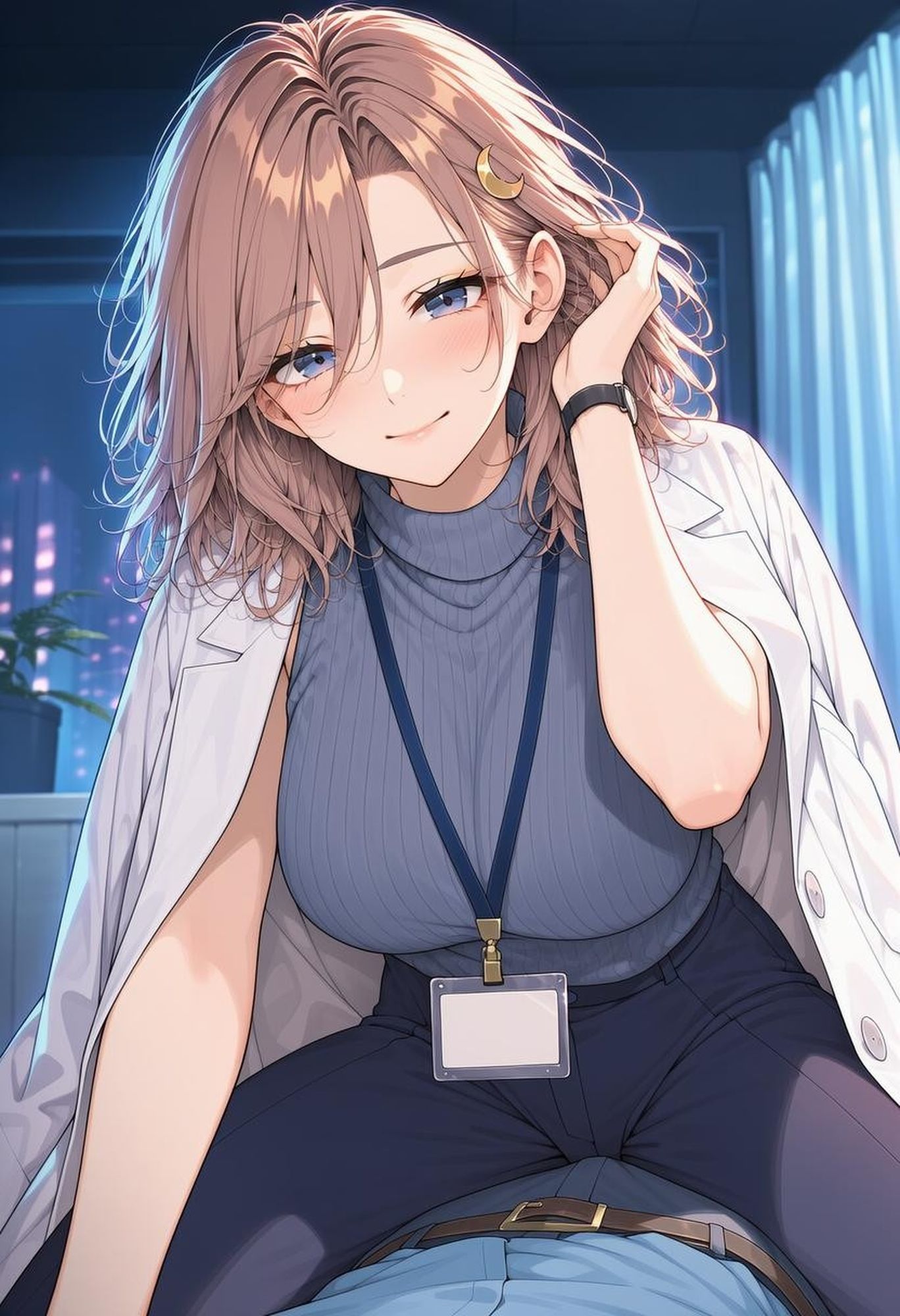 白衣の彼女と過ごす、秋の夕暮れとオフィスの夜 画像5