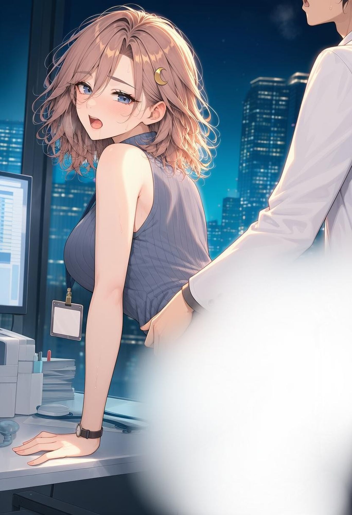白衣の彼女と過ごす、秋の夕暮れとオフィスの夜 画像10