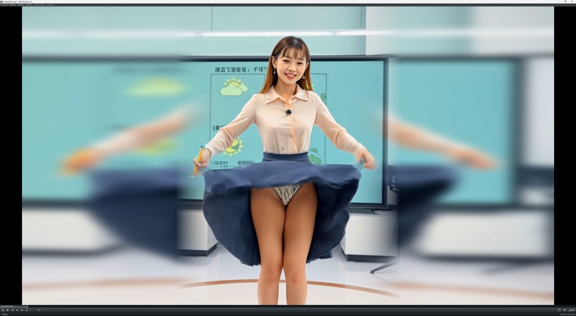 妄想37 お天気お姉さんの放送事故 AI生成動画 1枚目