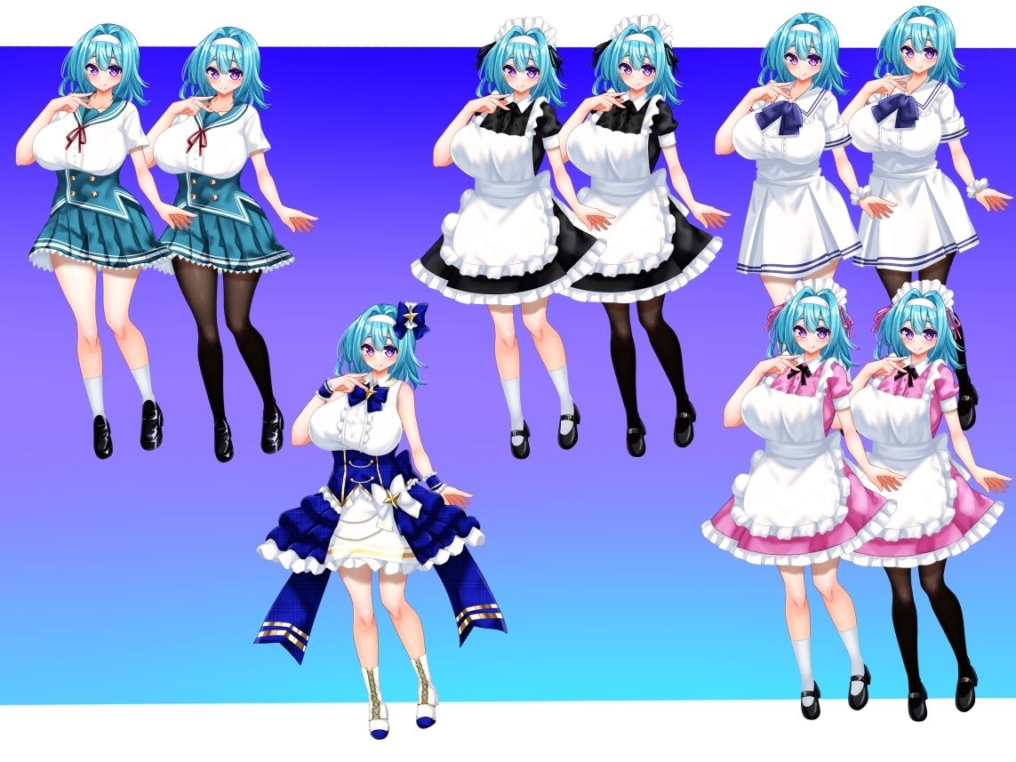 立ち絵素材 制服の女の子 HCGセット5 画像3