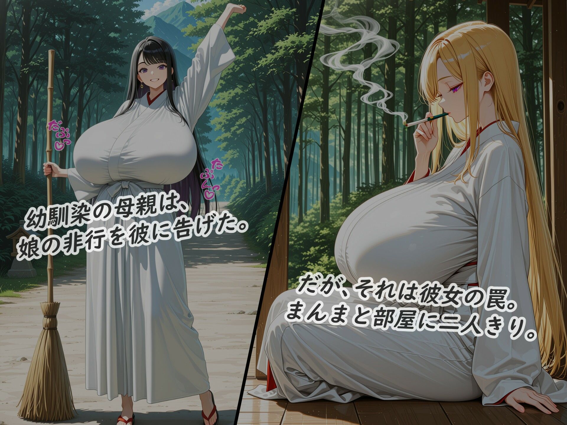 イラストノベル『亡者の溢れる世界で巫女母娘は妊活に励む』 画像1