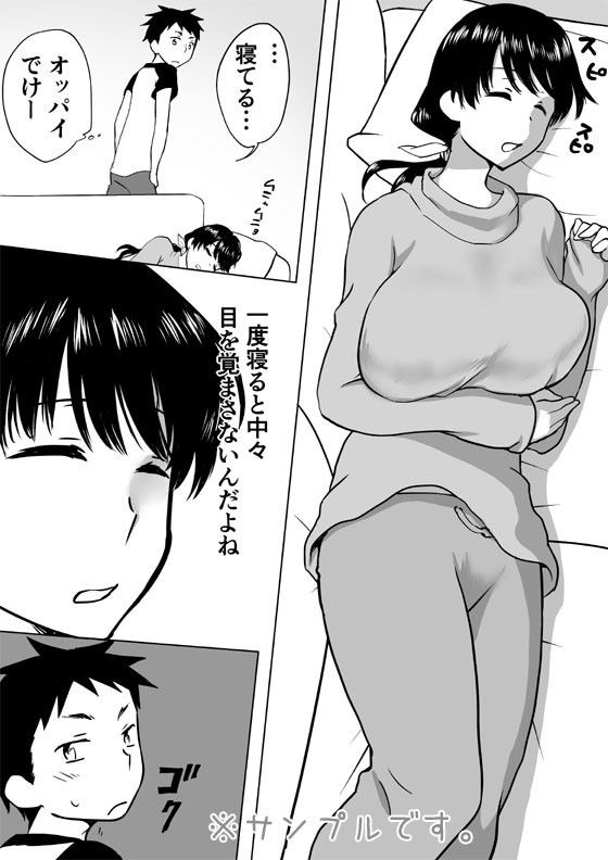 友達の巨乳ママが寝てたので挿れてみた。1