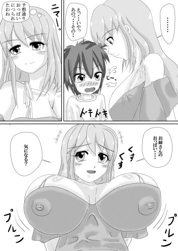 巨乳お姉ちゃんと弄ばれる僕 ダチョウの羽毛 エロ漫画2