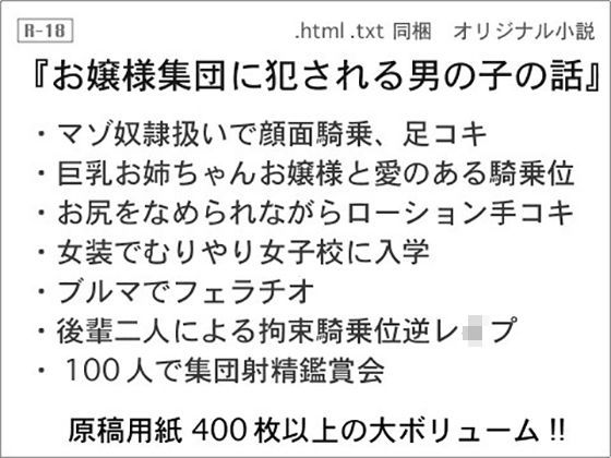 【wordworks 同人】お嬢様集団に犯される男の子の話 