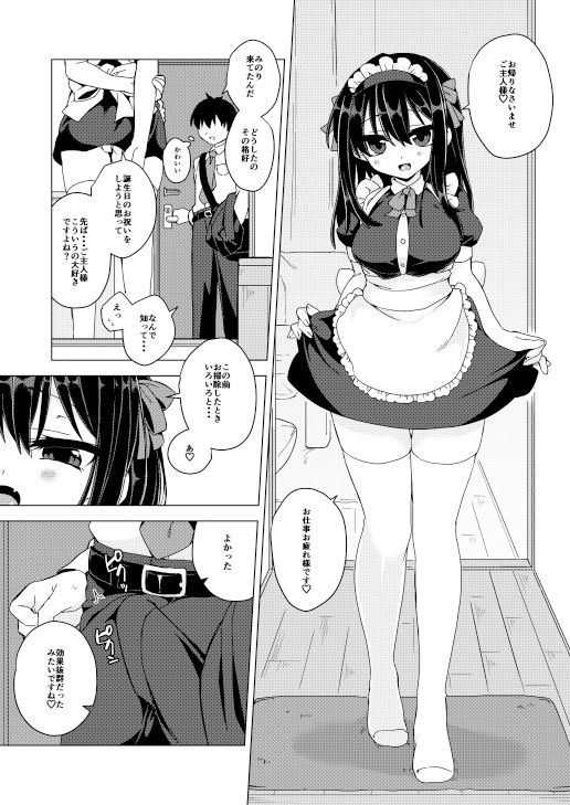彼女がメイドコスでご奉仕してくれる本 サンプル画像001
