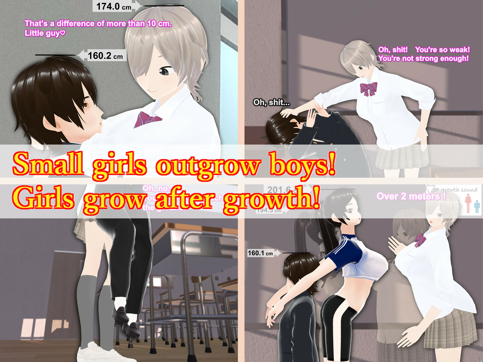 Only girls overgrow boys. Growth sound. Bullied girl Arc 画像2