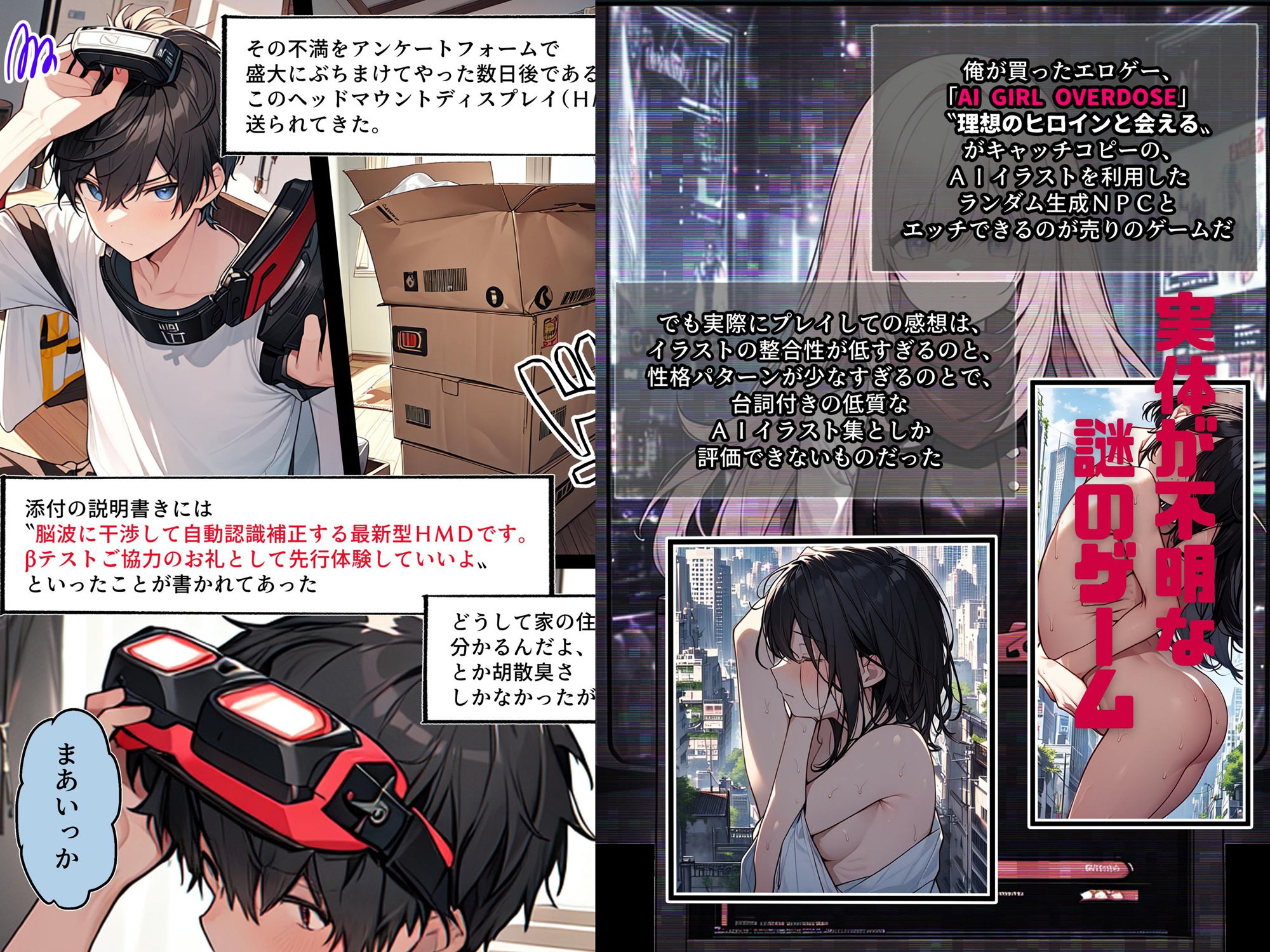 エロ漫画AI GIRL OVERDOSE〜理想のヒロインたちとエッチしまくれるギャルゲーをプレイしていたらVR版βテスターに。大量のヒロインたちに襲われて悶絶してたら真実の愛を見つけて†昇天†絶頂セックス…新作dmm18fanzaの画像