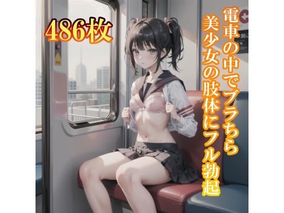 電車で制服美少女にブラちらお願い。美しい肢体にフル勃起_1