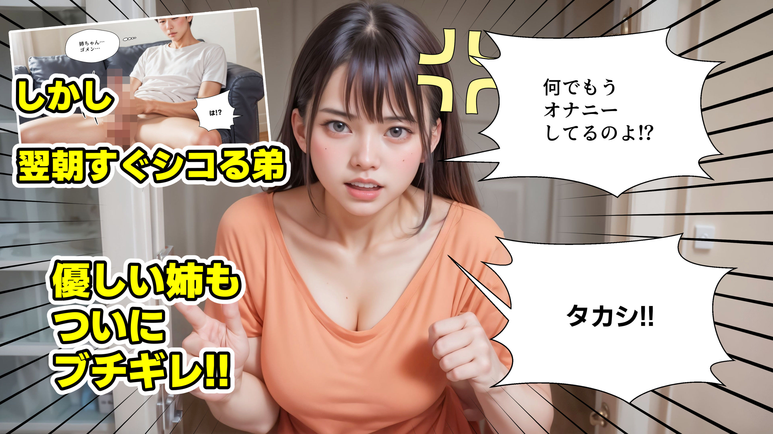 暴発顔射 弟の射精管理失敗で近親相姦中出しSEXする姉【4Kマンガ＋写真集】 イメージ画像2