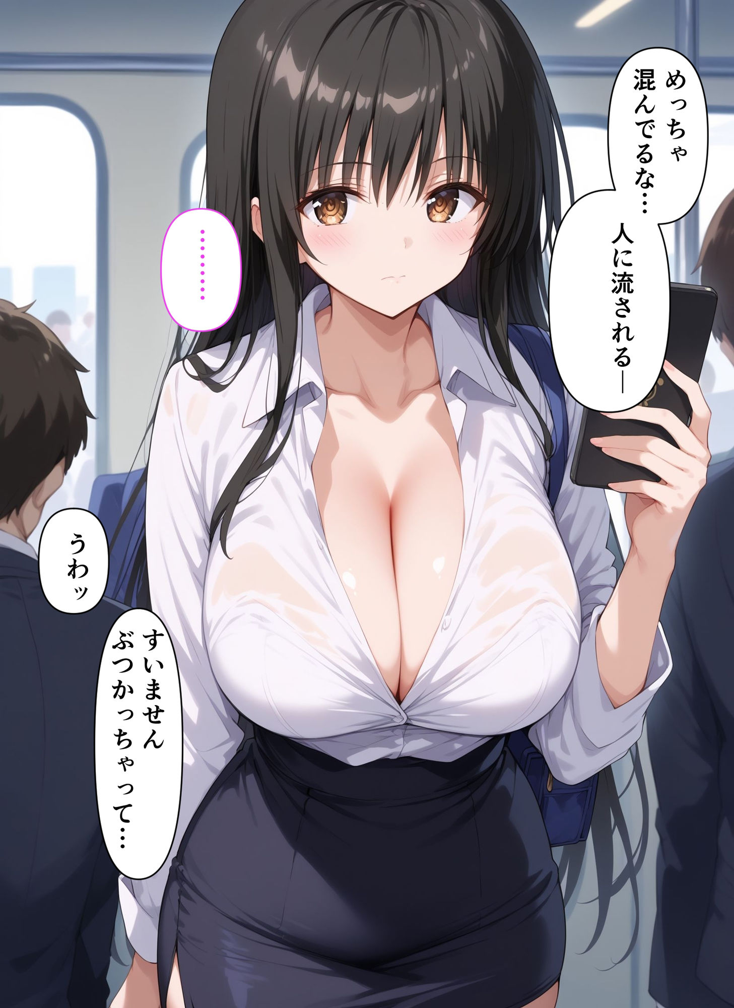 濃密！巨乳OLに渋々ヌいてもらった話_2