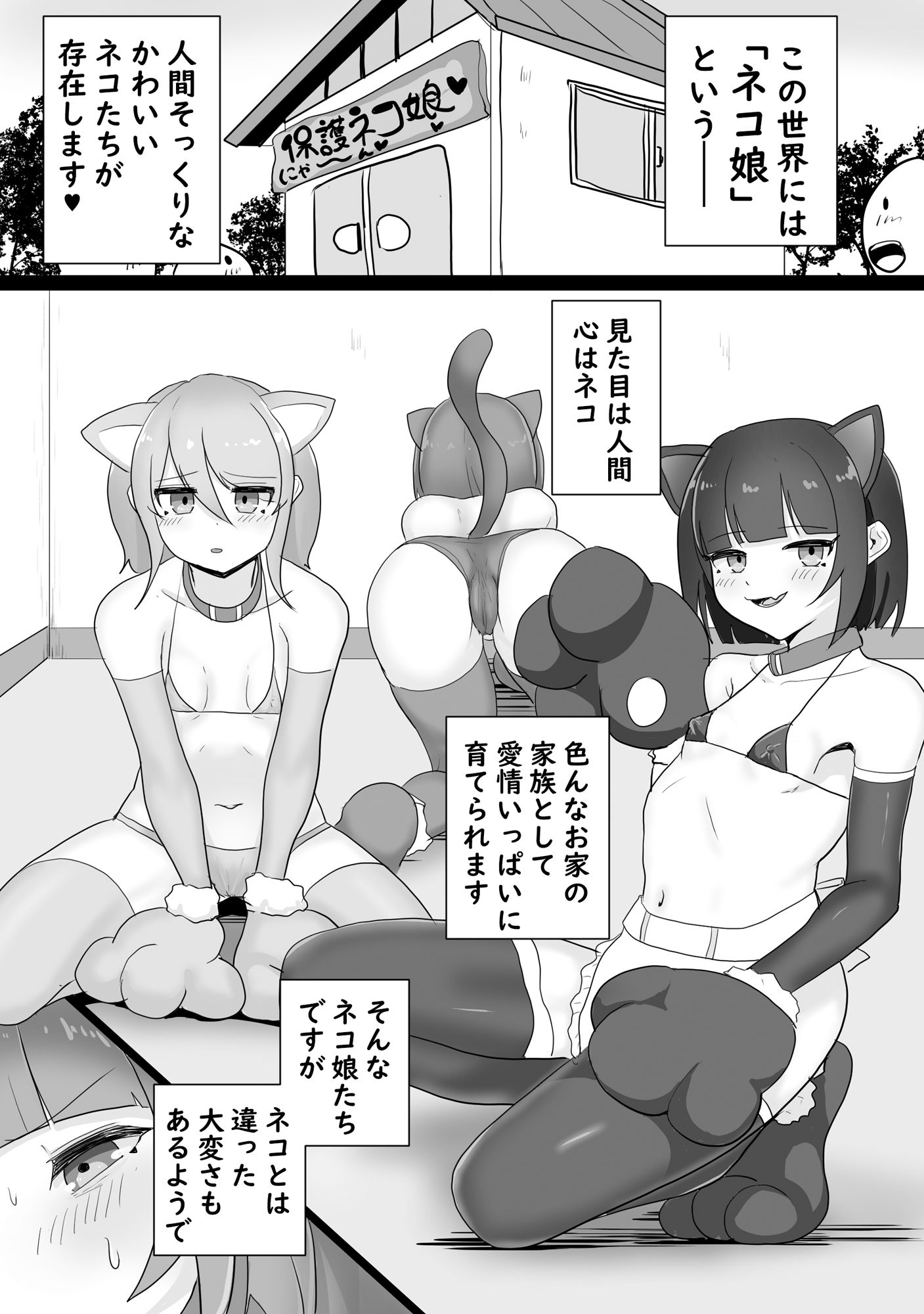 嫌がるネコ娘におまたマッサージをネチネチやり続ける話1