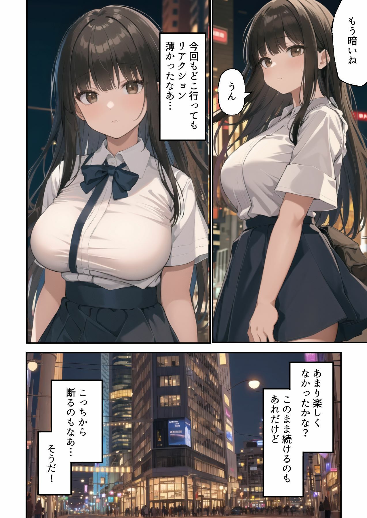 無口な黒髪ぱっつん巨乳少女と会った結果2