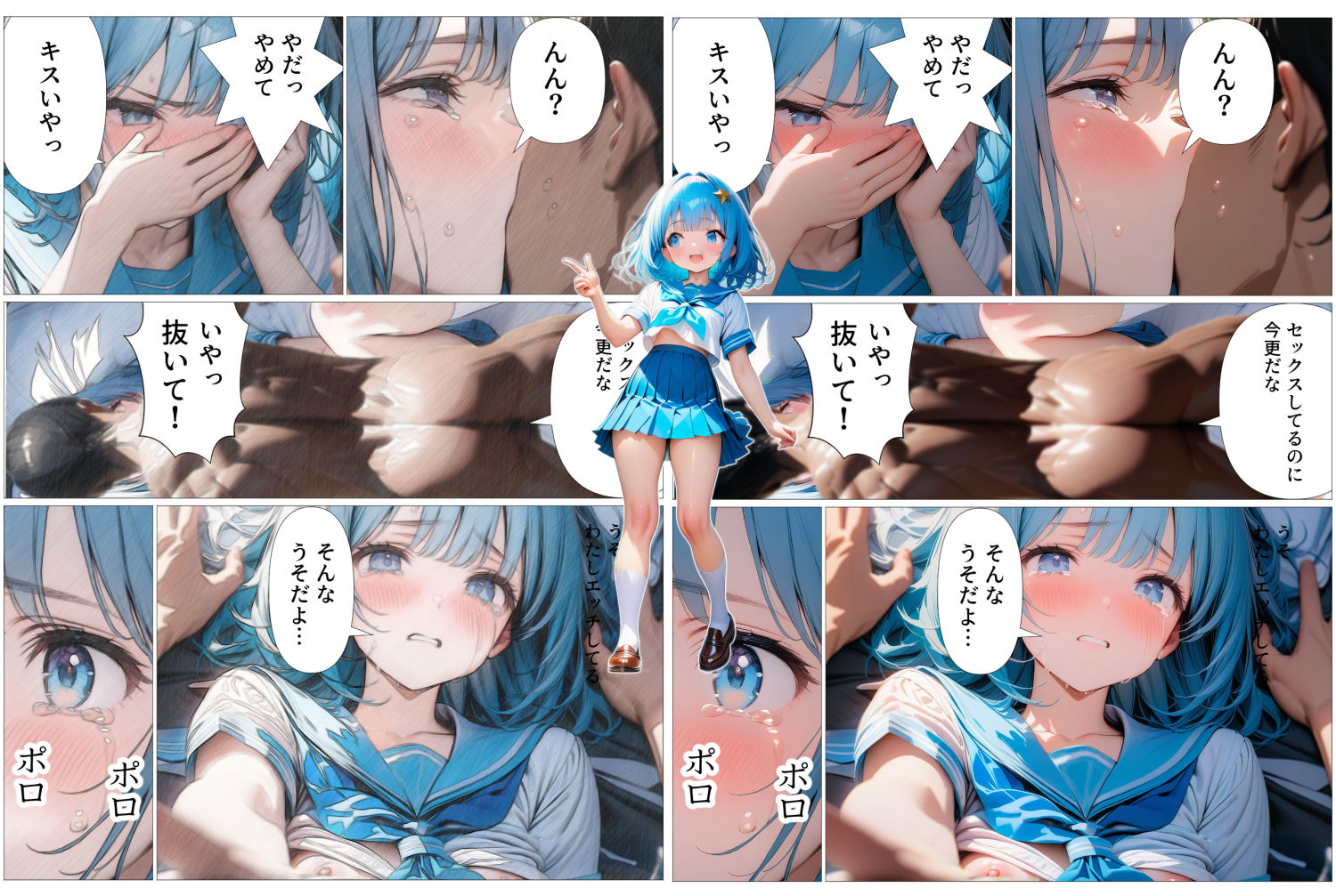 異世界転移した美少女がモブ男に負ける漫画_8