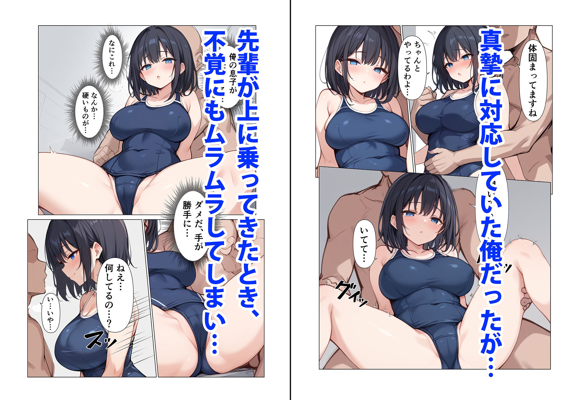 爆乳な水泳部の先輩との居残り練習中に生ハメえっちする話_3