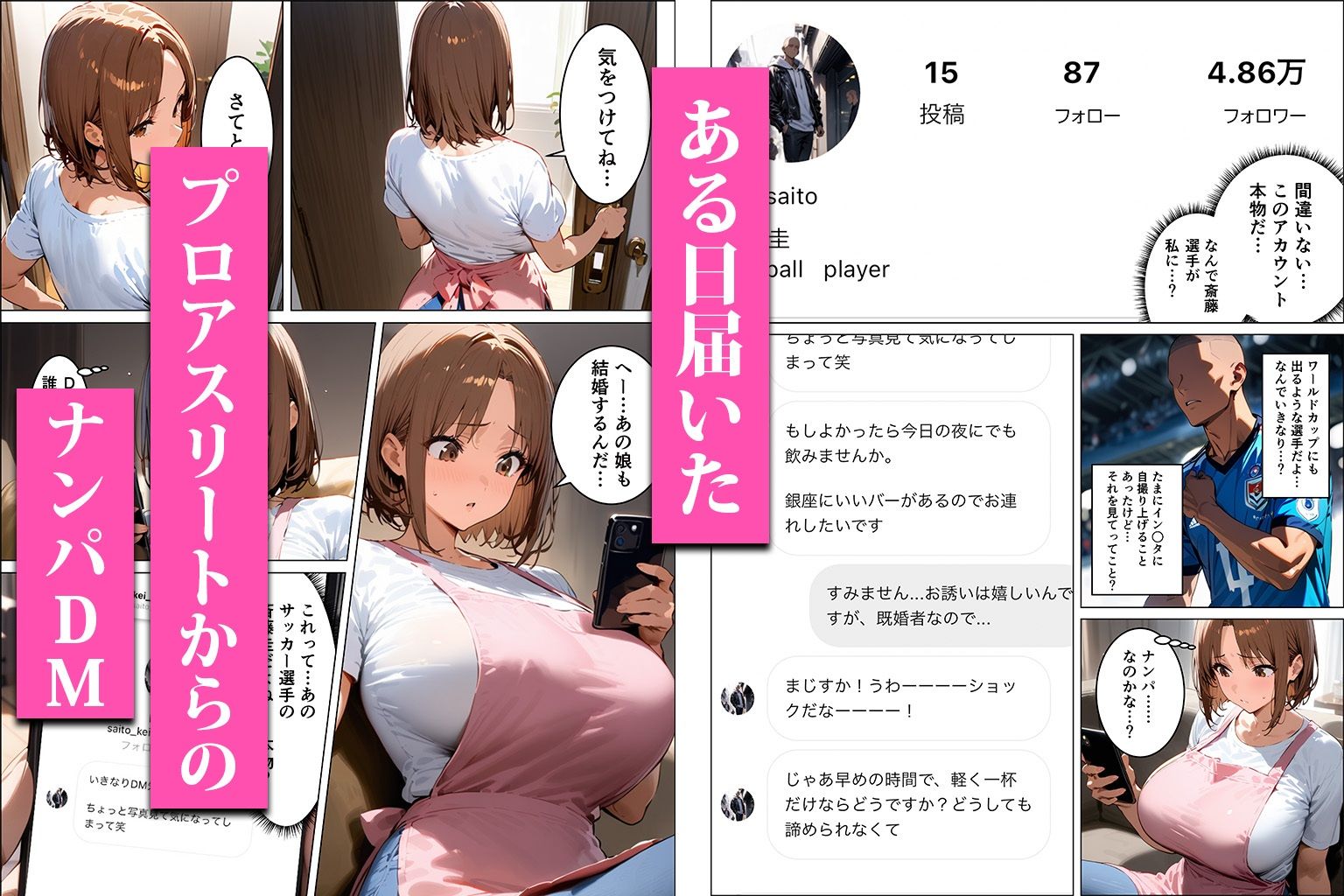 爆乳妻がアスリートのナンパDMで寝取られる話 画像2