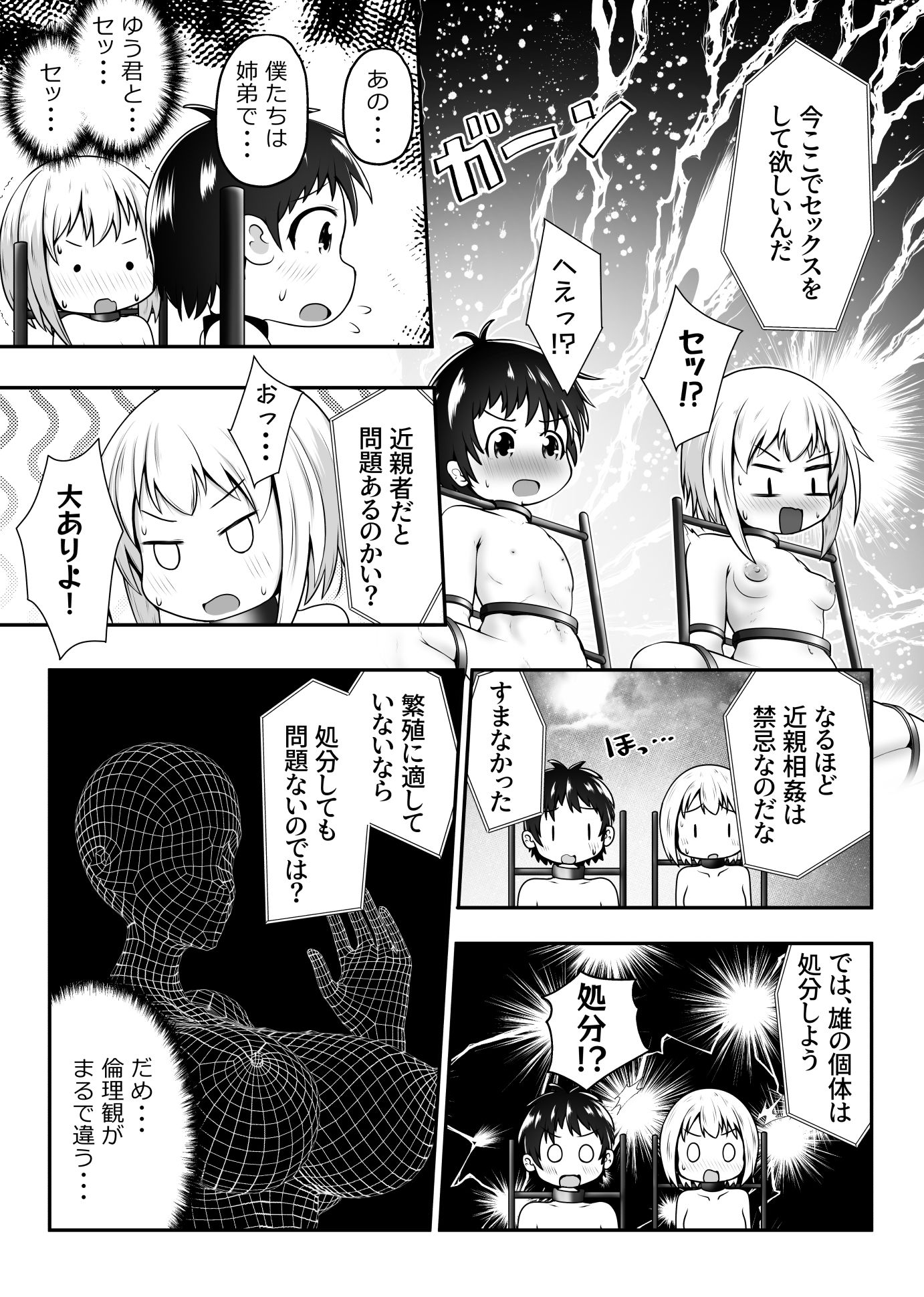 仲良し姉弟が拉致されて拘束されたまま交尾させられるお話4