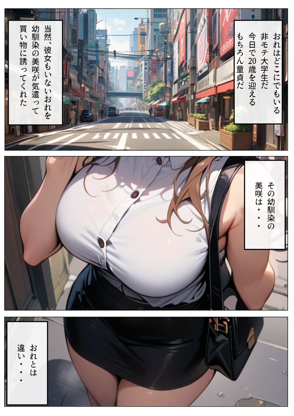 ゲリラ豪雨が降ってきたので巨乳の幼馴染とホテルで雨宿りした結果・・・ 画像1