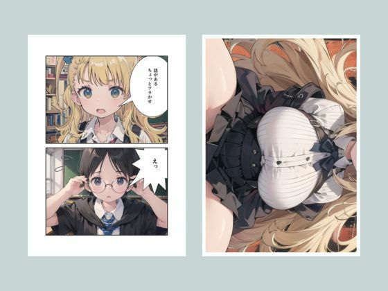 サンプル画像2:メガネのかわいい男の子と(牛さんブックマーク) [d_494804]